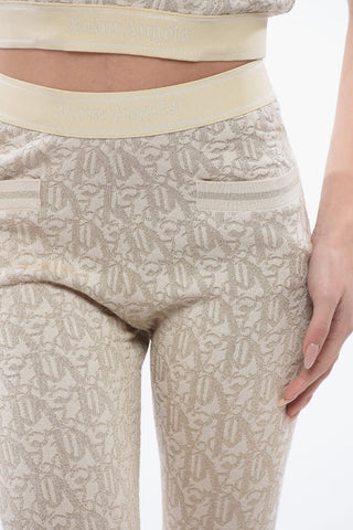 Pantaloni In Jacquard Monogram Con Banda Logata