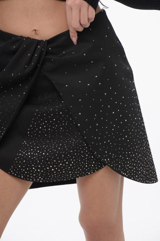 Minigonna Doppio Strato TWIST Con Strass