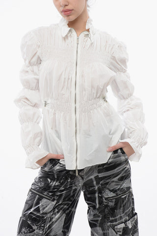 Camicia SMOCK in Nylon con Coulisse e Zip Frontale