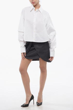 Shirt BOOKISH in Double-Fabric with Embroidered Logo