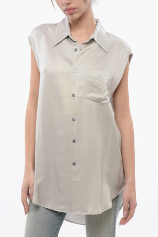 MM6 Asymmetric Sleeveless Shirt with Cut Out