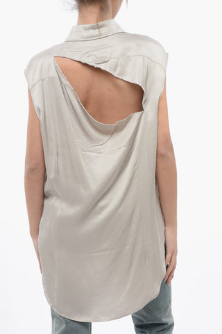 MM6 Asymmetric Sleeveless Shirt with Cut Out