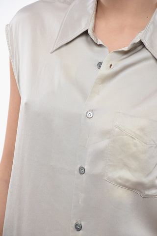 MM6 Asymmetric Sleeveless Shirt with Cut Out