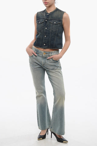 MM6 Vintage-effect Denim Vest