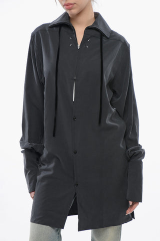 MM1 Silk Shirt with Self-tie Detailing