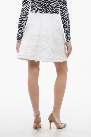 Quilted Miniskirt with Front Full Zip
