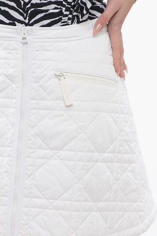 Quilted Miniskirt with Front Full Zip