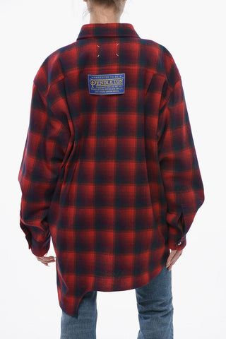 Wool Chekered Shirt With Gathered Details