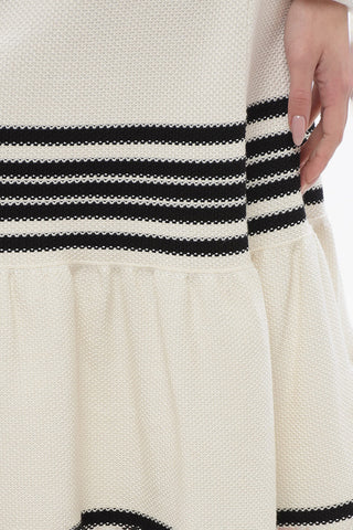 Knitted Pencil Skirt with Flounced Hem