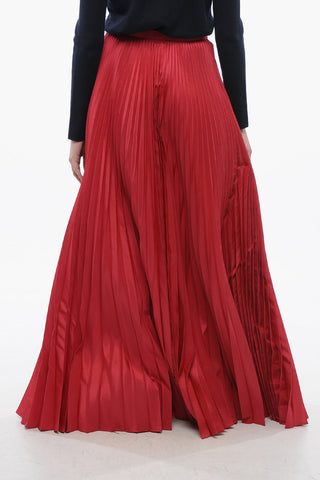 Silk Accordion Skirt with Side Zip