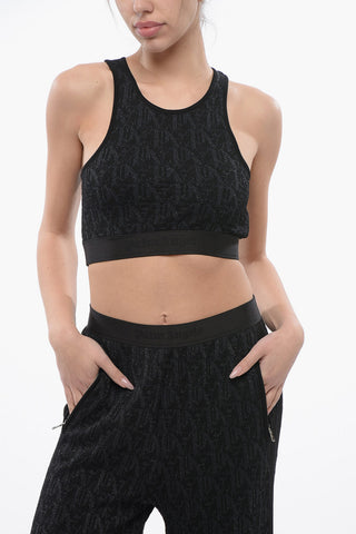 Crop-Top aus Lurex mit Monogramm