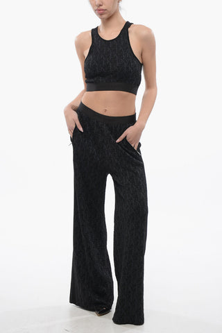 Crop-Top aus Lurex mit Monogramm