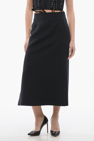 Wool Blend A-Line Longuette with Side Splits