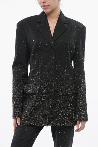 3버튼 블레이저 BLING 울 소재 그라데이션 크리스털