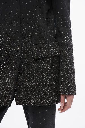 Blazer 3 Bottoni BLING in Lana con Cristalli Degradè