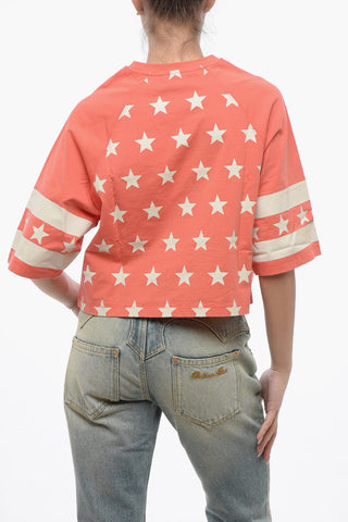 Cotton STAR Cropped Fit T-Shirt with Printed Logo