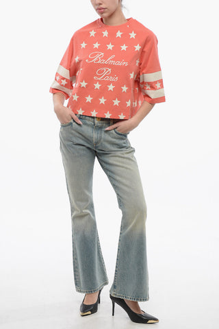 Cotton STAR Cropped Fit T-Shirt with Printed Logo