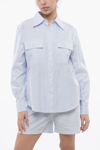 Camicia in Cotone a Righe Awning con Spacco Posteriore