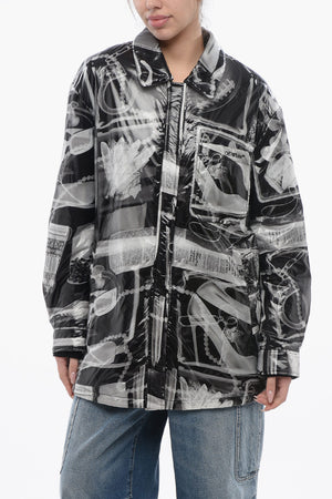 Printed Nylon Padded Windbreaker Jacket XRAY
