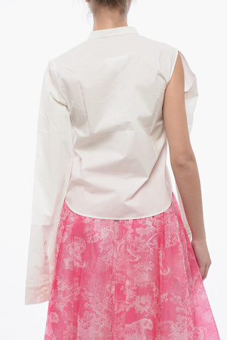 MM6 Mandarin Collar Popeline Shirt with Cut-outs