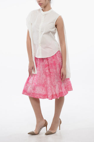 MM6 Mandarin Collar Popeline Shirt with Cut-outs
