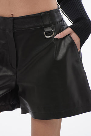 High-Waisted Leather Shorts CARGO
