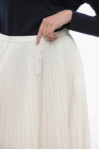 Cotton Blend Accordion Midi Skirt