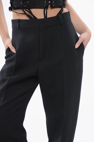 Pantaloni a Sigaretta in Misto Lana con Pinces