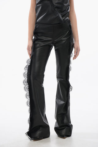 Leather Pants with Lace Details