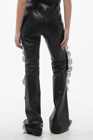Leather Pants with Lace Details