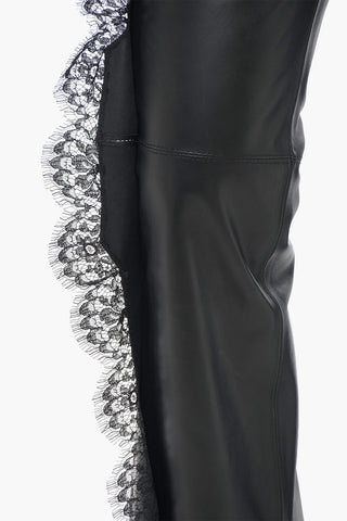 Leather Pants with Lace Details