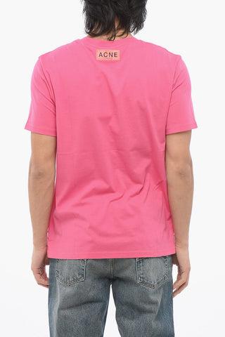 코튼 크루넥 티셔츠 콘트라스트 프린트