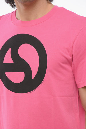 코튼 크루넥 티셔츠 콘트라스트 프린트