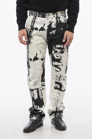 5-Pocketed SKULL Printed Denim Pants