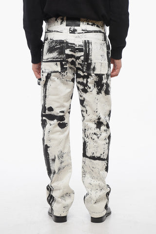 5-Pocketed SKULL Printed Denim Pants