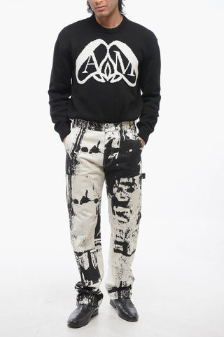 5-Pocketed SKULL Printed Denim Pants