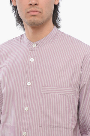 TEKLA Gestreiftes Popelinehemd Aus Baumwolle