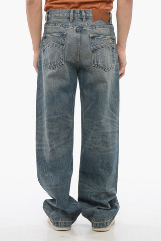 Regular Waist Vintage Effect Wide Leg Jeans 26cm