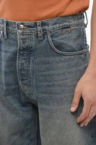 Regular Waist Vintage Effect Wide Leg Jeans 26cm