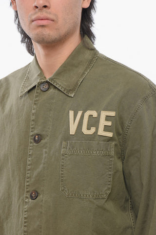 Cotton Utility Overshirt with Embossed Logo