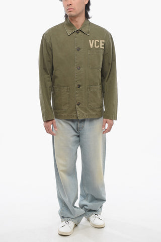 Cotton Utility Overshirt with Embossed Logo