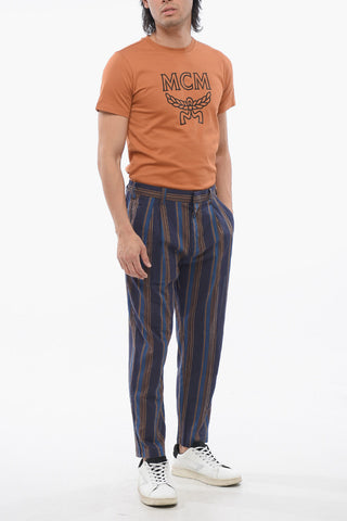Chino-Hose aus Baumwolle mit Bayadère-Muster