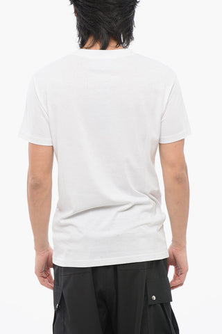 Baumwoll-T-Shirt mit Rundhalsausschnitt und besticktem Logo
