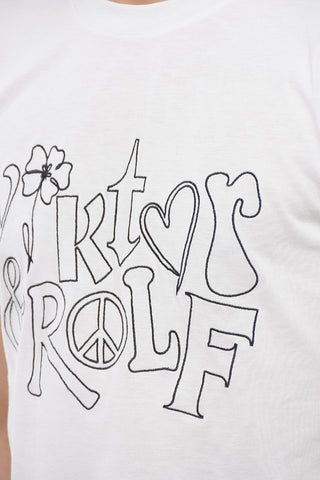 T-Shirt Girocollo in Cotone con Logo Ricamato