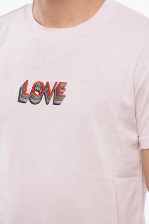 T-Shirt mit Rundhalsausschnitt LOVE mit Stickerei