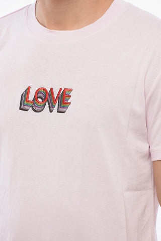 T-Shirt mit Rundhalsausschnitt LOVE mit Stickerei