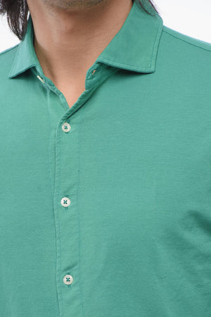 Long-Sleeved Stretch-Cotton Shirt