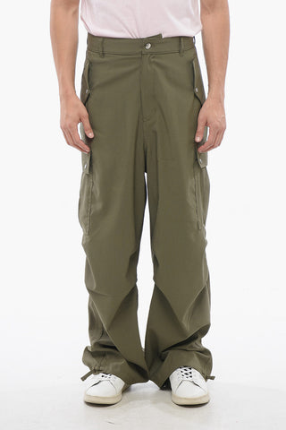 Cotton Cargo Pants with Logo Buttons