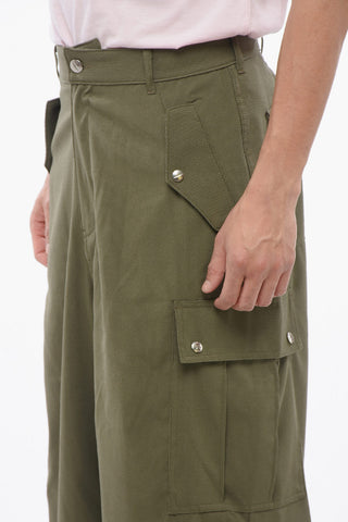 Cotton Cargo Pants with Logo Buttons