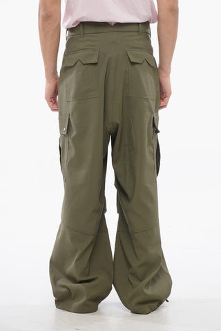 Cotton Cargo Pants with Logo Buttons